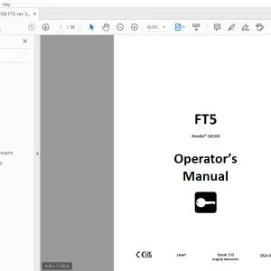 Ditch Witch FT5 Honda GX160 Operator’s Manual 054-058 PDF