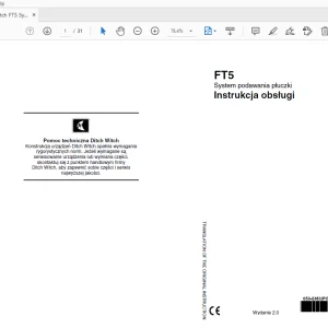 Ditch Witch FT5 System podawania płuczki Instrukcja obsługi 053-2383 PDF