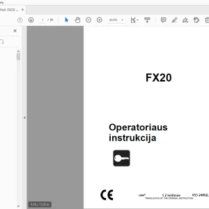 Ditch Witch FX20 Operatoriaus instrukcija 053-2486 (LI) PDF