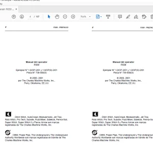 Ditch Witch FX30 Manual del operador 736-008 (S) PDF