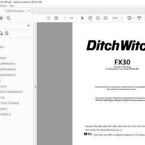 Ditch Witch FX30 Parts Manual PN 053-087 PDF