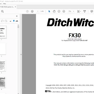 Ditch Witch FX30 Tier 4i Parts Manual 053-087 PDF