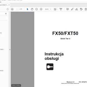 Ditch Witch FX50/FXT50 Silnik Tier 4 Instrukcja obsługi 053-3055 PDF
