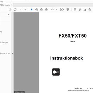 Ditch Witch FX50/FXT50 Tier 4 Instruktionsbok 053-3056 (SW) PDF