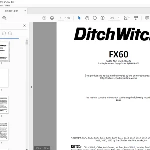Ditch Witch FX60 Parts Manual PN 053-102 PDF