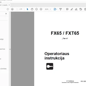 Ditch Witch FX65/FXT65 Tier 4 Operatoriaus instrukcija 053-3207 (LI) PDF