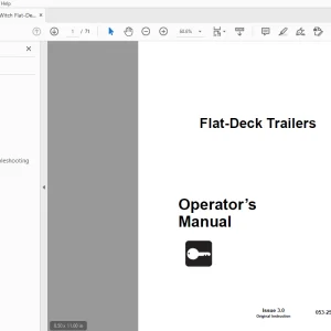 Ditch Witch Flat-Deck Trailers Operator’s Manual 053-2517 PDF