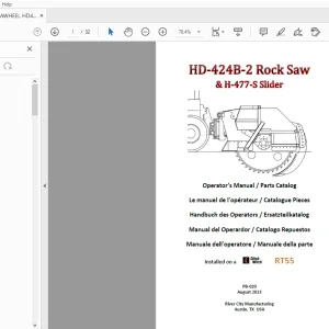 Ditch Witch HD-424B-2 Rock Saw & H-477-S Slider Operator’s Manual PDF
