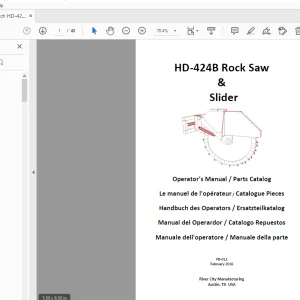 Ditch Witch HD-424B Rock Saw & Slider Operator’s Manual/Parts Manual PDF
