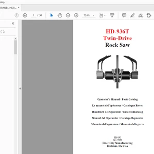 Ditch Witch HD-936T Twin-Drive Rock Saw Operator’s Manual/Parts Manual PDF