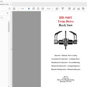 Ditch Witch HD-940T Twin-Drive Rock Saw Operator’s Manual/Parts Manual PDF