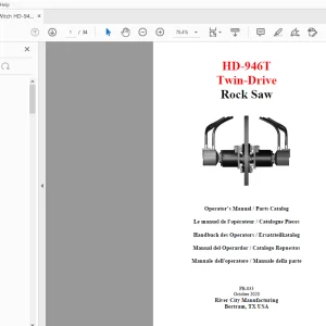 Ditch Witch HD-946T Twin-Drive Rock Saw Operator’s Manual/Parts Manual PDF
