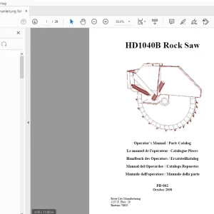 Ditch Witch HD1040B Rock Saw Operator’s Manual/Parts Manual PDF