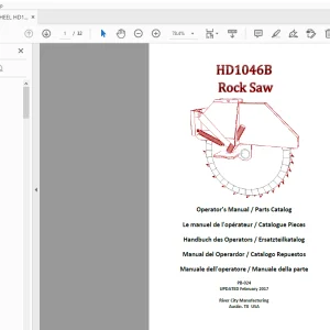 Ditch Witch HD1046B Rock Saw Operator’s Manual/Parts Manual PDF