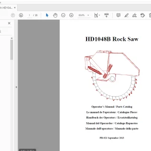 Ditch Witch HD1048B Rock Saw Operator’s Manual/Parts Manual PDF