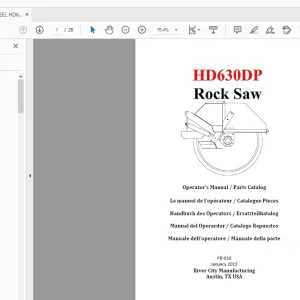 Ditch Witch HD630DP Rock Saw Operator’s Manual/Parts Manual PDF