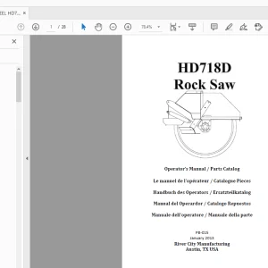 Ditch Witch HD718D Rock Saw Operator’s Manual Parts Manual PDF