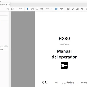 Ditch Witch HX30 Kubota D1105 Manual del operador 053-3174 (S) PDF