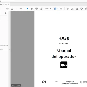 Ditch Witch HX30 Kubota D1105 Manual del operador 053-3174 (S) PDF