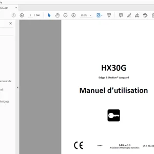 Ditch Witch HX30G Briggs & Stratton Vanguard Manuel d’utilisation PDF
