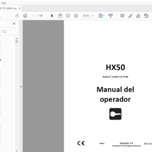 Ditch Witch HX50 Kubota D1803-CR-TE4B Manual del operador PDF