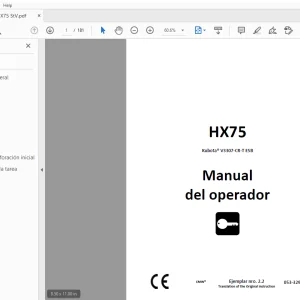 Ditch Witch HX75 Kubota V3307-CR-T E5B Manual del operador PDF