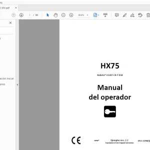 Ditch Witch HX75 Kubota V3307-CR-T E5B Manual del operador PDF