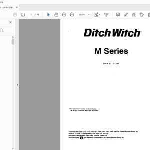 Ditch Witch M Series Parts Manual 050-510 PDF