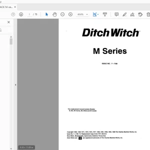 Ditch Witch M-Series Parts Manual 050-510 PDF