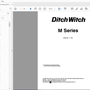 Ditch Witch M-Series Parts Manual 050-510 PDF