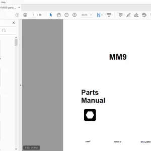 Ditch Witch MM9 Parts Manual 053-2250 PDF