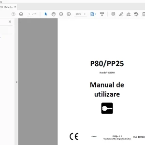 Ditch Witch P80/PP25 Honda GX690 Manual de utilizare 053-10010 PDF