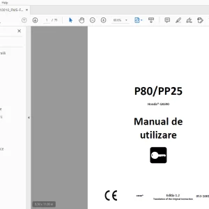 Ditch Witch P80/PP25 Honda GX690 Manual de utilizare 053-10010 PDF