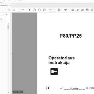 Ditch Witch P80/PP25 Operatoriaus instrukcija 053-2415 (LI) PDF
