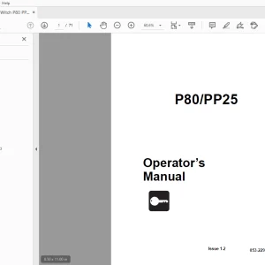 Ditch Witch P80/PP25 Operator’s Manual 053-2296 PDF