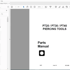 Ditch Witch PT20/PT30/PT40 PIERCING TOOLS Parts Manual - PDF