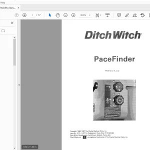 Ditch Witch PaceFinder Parts Manual PDF
