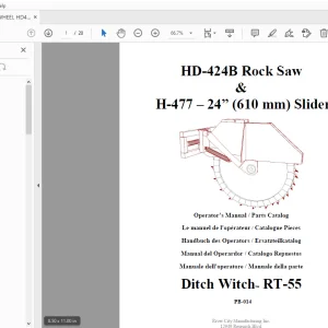 Ditch Witch RT-55 Operator’s Manual/Parts Manual PDF