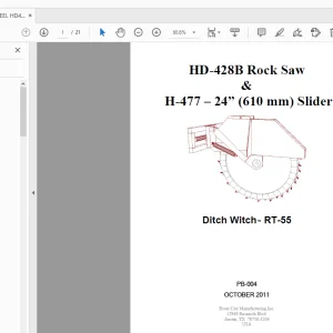 Ditch Witch RT-55 HD-428B & H-477 – 24” Operation Manual PDF
