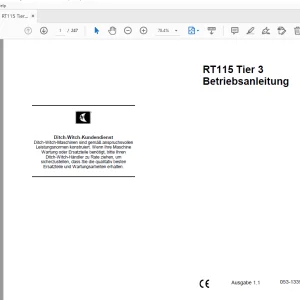Ditch Witch RT115 Tier 3 Betriebsanleitung 053-1335 (G) PDF