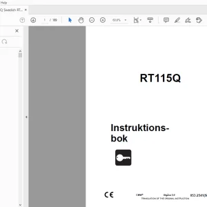 Ditch Witch RT115Q Instruktionsbok 053-2541(SW) PDF