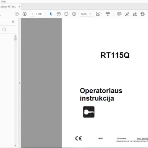 Ditch Witch RT115Q Operatoriaus instrukcija 053-2665 (LI) PDF