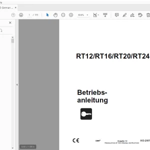 Ditch Witch RT12/RT16/RT20/RT24 Betriebsanleitung 053-2507 (G) PDF