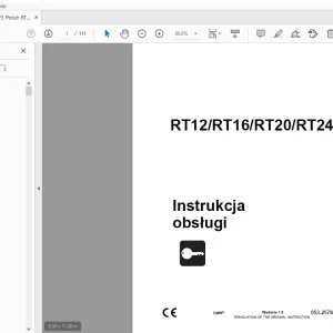 Ditch Witch RT12/RT16/RT20/RT24 Instrukcja obsługi 053-2578 PDF