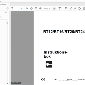 Ditch Witch RT12/RT16/RT20/RT24 Instruktionsbok 053-2510 (SW) PDF