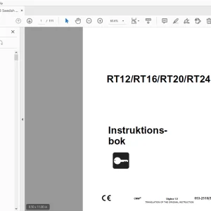 Ditch Witch RT12/RT16/RT20/RT24 Instruktionsbok 053-2510 (SW) PDF