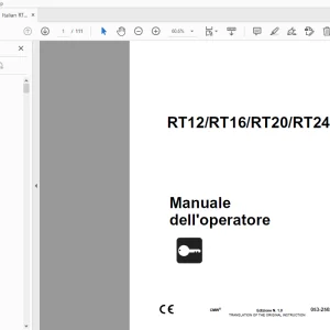 Ditch Witch RT12/RT16/RT20/RT24 Manuale dell'operatore 053-2502 (I) PDF