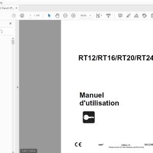 Ditch Witch RT12/RT16/RT20/RT24 Manuel d'utilisation 053-2508 PDF