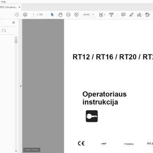 Ditch Witch RT12/RT16/RT20/RT24 Operatoriaus instrukcija 053-2509 PDF