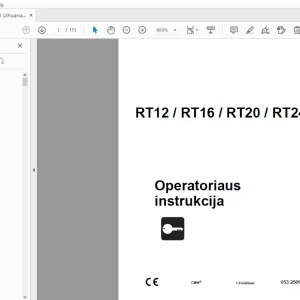 Ditch Witch RT12/RT16/RT20/RT24 Operatoriaus instrukcija 053-2509 PDF